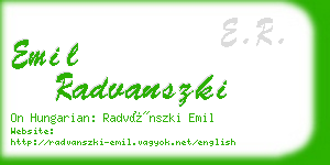 emil radvanszki business card